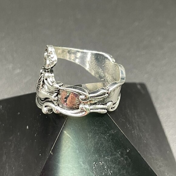 Boho Flower and Hummingbird Adjustable Spoon Ring #1357 - Picture 8 of 14